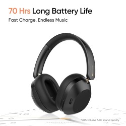 realme TechLife Studio H1 Over The Ear Over Ear Wireless Headphone with 70Hours Playtime 360° Spatial Audio, 40mm Drivers, 80ms Superlow Latency, 43 dB Adaptive ANC (Open Box)
