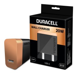 Duracell 20 Watts Fast Wall Charger Adapter, 1 USB A, Fast Mobile Charger Compatible with iPhone, iPad, Samsung, Note, Redmi, Mi, Oneplus, Oppo, Pixel, Vivo (Open Box)