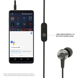 JBL C200SI, Premium in Ear Wired Earphones with Mic, Signature Sound, One Button Multi-Function Remote, Premium Metallic Finish, Angled Earbuds for Comfort fit (Open Box)