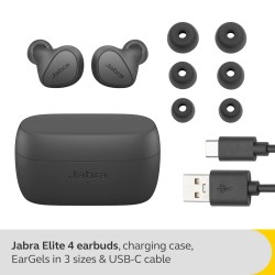 Jabra Elite 4 Wireless Earbuds,Active Noise Cancelling,Comfortable Bluetooth Earphones with Spotify Tap Playback,Google Fast Pair,Microsoft Swift Pair&Dual Pairing (Open Box)