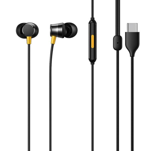 realme Buds 3 Wired Earphone with Type-C Jack, HD Microphone and Tangle-free Cable Wired  (Black, In the Ear) - Sealed