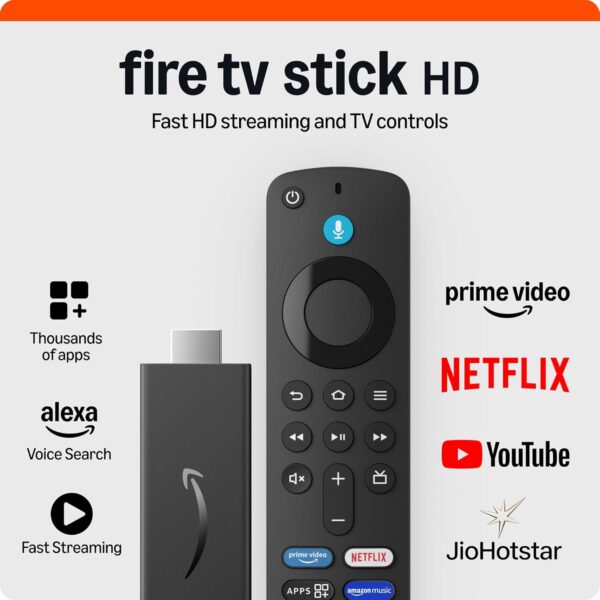 Amazon Fire TV Stick HD (newest model), Alexa Voice Remote with TV power & volume controls, full HD streaming device - Sealed